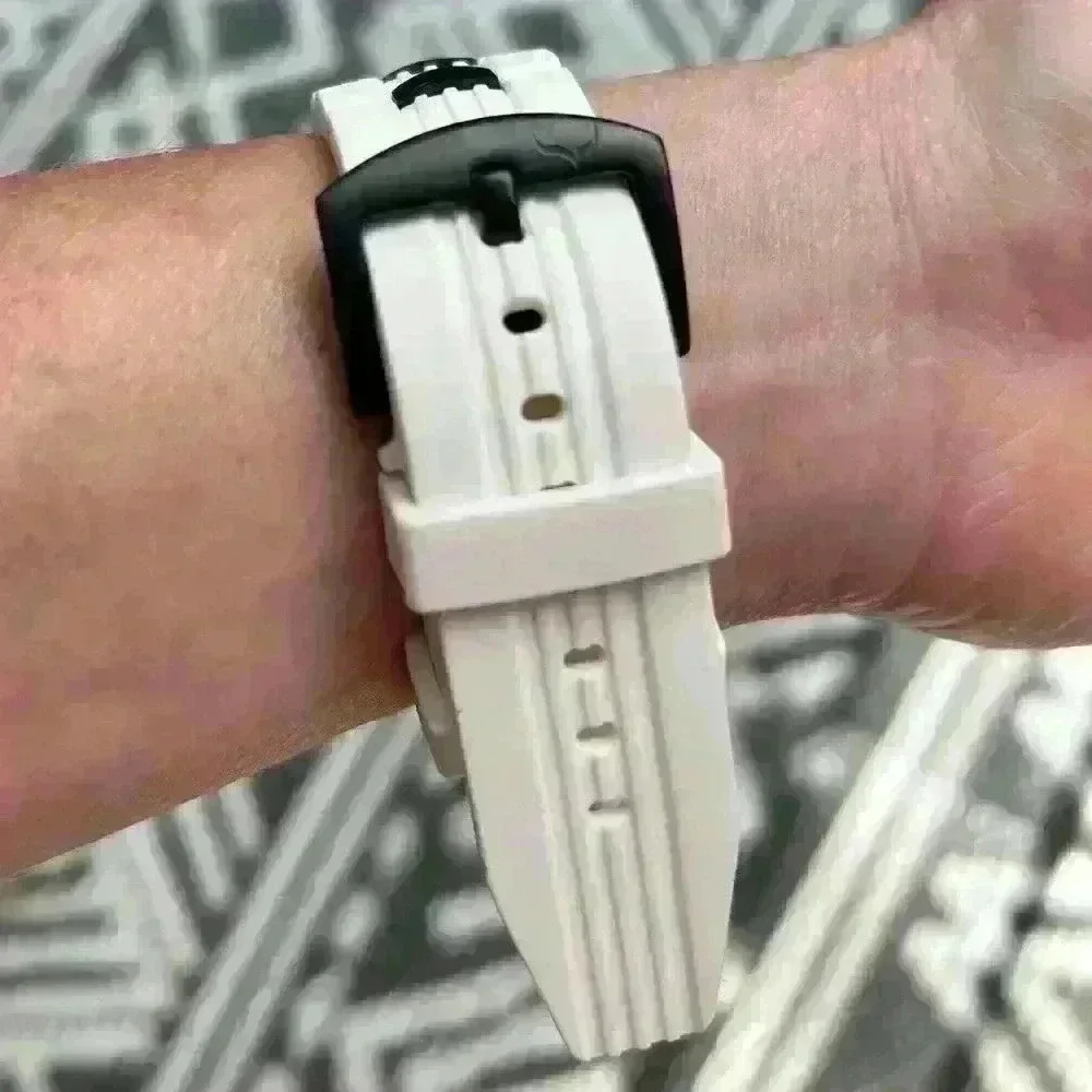 AQUASWISS Unisex Vessel G Black & White Rubber band Swiss Ronda Watch